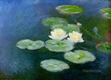  Evening Art - Water Lilies Evening Effect Claude Monet Impressionism Flowers